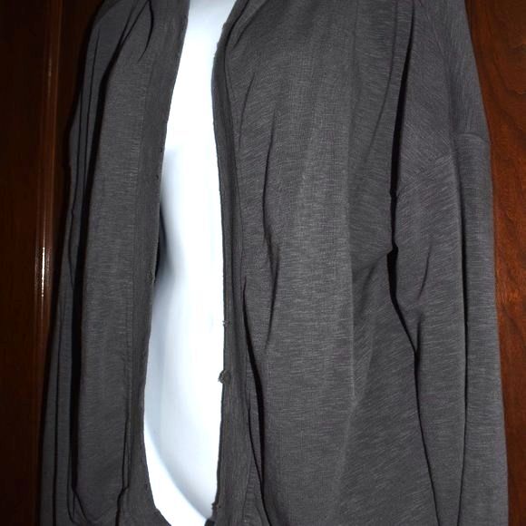 Olivaceous Blue Hooded Long Sleeve Cardigan Sweater Jacket Size Small - Picture 2 of 7
